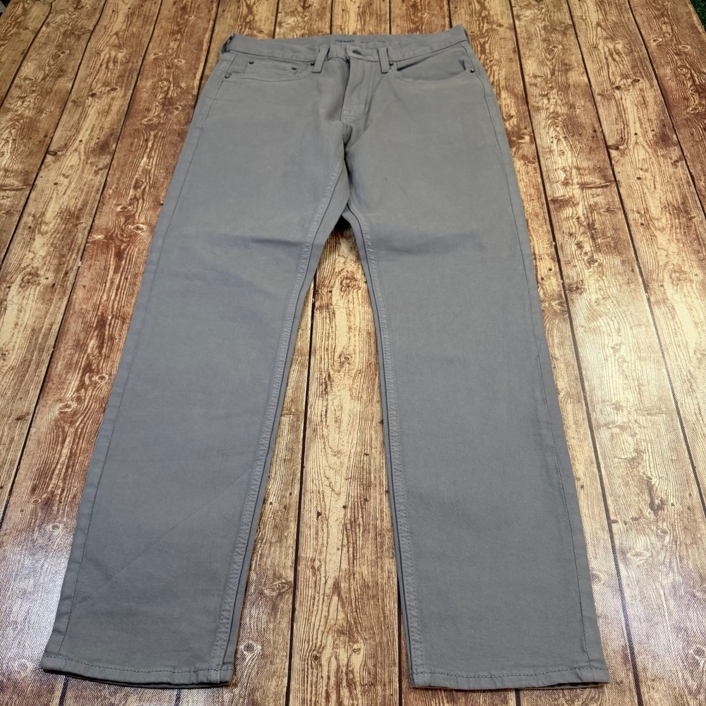 Old Navy Built-In Flex Slim Chino Pants Mens 30x30 Gray Stretch Casual